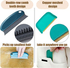 Pet Hair Remover - 4 Pack Dog Cat Hair Remover for Couch Furnitures, Reusable Lint Remover Shaver Portable Carpet Rake Scraper Brush for Blanket,Clothing, Pet Towers, Car Upholstery Blue
