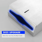 Paper Towel Dispenser Wall Mount Commercial, Brushed Stainless Steel & Fingerprint Resistant, Lockable, for c fold/Multifold/Trifold Paper Towels, Touchless Hand Towels Holder