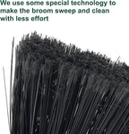 Broom Outdoor Indoor Commercial Broom with 50 inches Long Handle,Perfect for Home Courtyard Garage Kitchen Office Lobby Room Floor(Black)