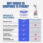 Bruce's GSR Heavy Duty Glass Water Spot Remover for Shower Glass Cleaner - Hard Water Stain Remover & Shower Door Cleaner - Removes Dirt, Soap Scum, Toilet Ring & Hardwater Mineral Stains (10 oz)