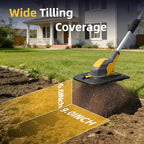 Electric Garden Tiller Cultivator, Cordless Rototiller for Gardening with 2X4.0Ah Batteries & Charge & LCD Display, 9-Inch Tilling Width, 6.6-Inch Depth Tiller for Soil Cultivation, Weeding