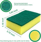 24 Pack Kitchen Cleaning Sponges,Scrub Sponges,Non-Scratch Scrub Dish Sponge Safe on Non-Stick Cookware,Stink-Free Cleaning Supplies for Pots, Pans