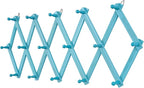 SCUNDA Beachy Coastal Wall Rack with 16 Hanging Hooks, Beach Decorations for Home, Nautical Style Wall Mounted Wood Coat Rack(Rustic Blue)