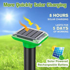 Solar Mole Repellent, Ultrasonic Gopher Repeller Outdoor, Solar Powered Waterproof Snake Repellent Deterrent Gopher Vole Snake Pest and Other Animals from Lawn Garden Yard Home(LightGreen, 6 Packs)