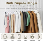 White Plastic Hangers 18 Pack, Heavy Duty Clothes Hangers with Center Hook & Non-Slip Pants Bar for Standard Size Shirts, Pants, Coat, Dresses, Jackets, Scarves and Belts