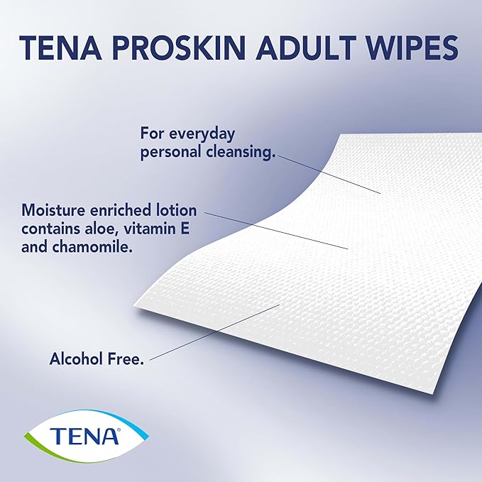 TENA Adult Wipes for Incontinence, Body Cleansing Wipes for Adults, ProSkin - 288 Count