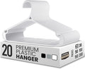 Utopia Home Clothes Hangers - Standard Plastic Hangers Space Saving - Durable Coat Hangers 20 Pack (White)