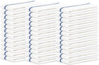STF Linen Bar Mops Blue Stipe Pack of 36 Kitchen Towels 16x19 Multi-Purpose for Home, Restaurant and Cleaning White Absorbent Washcloth Dishcloths Sets, Reusable Dish, Cloths Rags