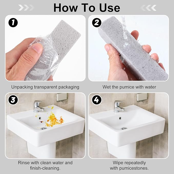 55 Pack Pumice Stone for Toilet Bowl Cleaning Pumice Scouring Stick Pad Hard Water Stain Remover for Toilet Bathtubs Pool Tile Kitchen Sink Oven Stove Grill Home Bathroom Household