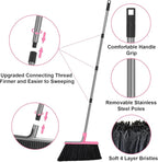 KeFanta Heavy Duty Broom, Outdoor Broom with 54.7" Long Handle, Commercial Brooms for Sweeping Outdoor Concrete Courtyard Garage Patio Indoor Home Floor Kitchen Office Lobby