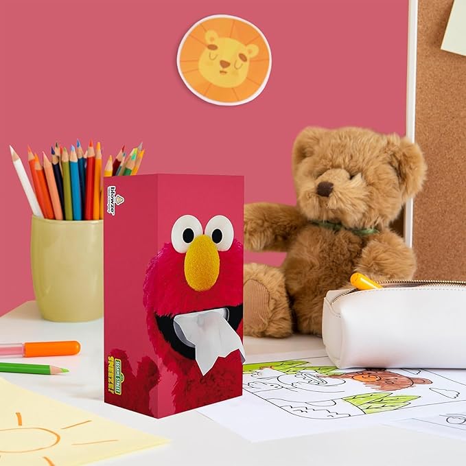 SESAME STREET SNEEZE Facial Tissues - Premium Fun Design Tissues for Kids - Ideal Get Well Gift - Gentle & Absorbent Relief for Sniffles | 8-Pack (992 Total Count/124 Each Box)