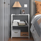 M MZG 450 lbs Wire Storage Shelving 3-Tier Utility Shelving Unit Steel Organizer Wire Rack for Home,Kitchen,Office,White (11.8" D x 17.7" W x 26.4" H)