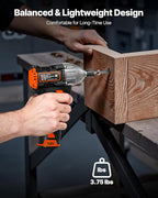 VEVOR Impact Driver, 1/4 Inch, 3000 RPM Max Speed, 12 V Brushless Motor, Electric Cordless Impact Driver Kit with Battery and Charger, 20 Bits, LED Work Light, for Furniture, Electrical, Home Repairs