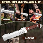TAN REN Machete for Cutting Trees Heavy Duty, Survival Machete with Sheath for Yard Work, Full Tang Fixed Blade Knife with Wood Handle, Camping Machetes Heavy Duty, Clearing Brush and Gardening