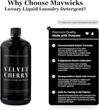 Laundry Liquid Detergent (Velvet Cherry) - 32 Oz Laundry Perfume Bottle for Men & Women, Stain & Odor Remover, Deep Clean, Long-Lasting Fragrance and Freshness for All Fabrics