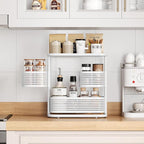 3-Tier Rotating Bathroom Counter Organizer, Vanity Tray for Makeup & Skincare, Countertop Spice Rack Storage, Space-Saving Shelf for Bathroom, Kitchen, Laundry Room, Baby Bottle Station, White