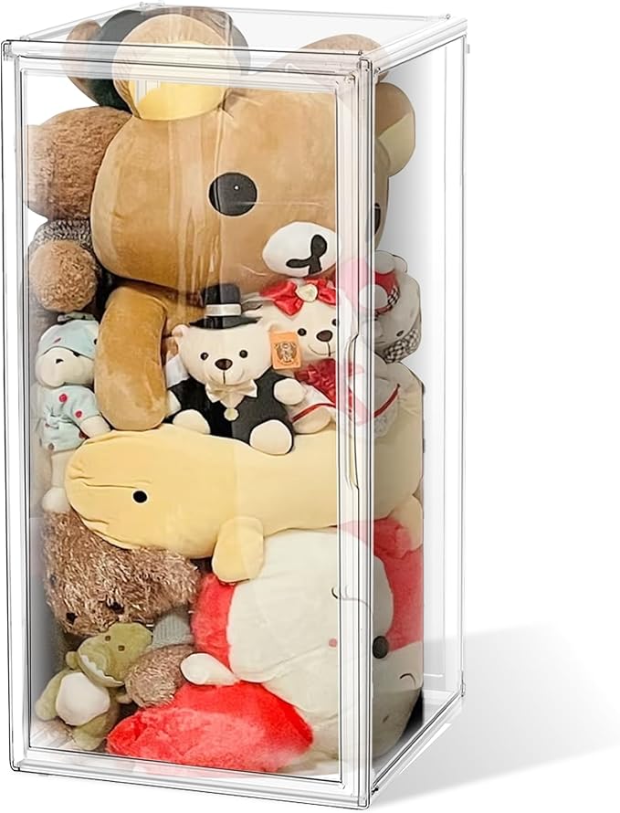 1 Pack Extra XXXXX-Large 13.8”x 12.2”x 23.6" Acrylic Display Case Long Tall Boot Shoe Storage Box Clear Giant Figure Collection Showcase with Magnetic Lid