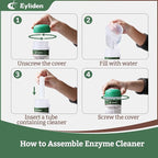 Eyliden 4pcs Bio-Enzyme Floor Cleaner - pH Neutral, Completely Natural Ingredients, Slip Resistance, Biodegradable Surfactants - Only Fit JX-30 Spray Mop (4x 10ml Cleaner Concentrate)