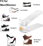 6Pack Shoe Slots Organizer for Closet Shoe Stacker Shoe Rack Organizer for Closet Space Saver Storage Holder Organization (Clear)