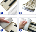 Microfiber Cleaning Pads for Flat Mop Bucket Set : 10 Packs 13" X 4.9" Washable Pads for Floor Cleaning Compatible with Tethys & Most 13 Inch Flat Mop Bucket System