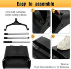 Maxcheck 4 Pcs 37 Inch Lobby Dust Pan Bulk Upright Lobby Dust Pan Plastic Commercial Dustpan with Long Handle Upright Standing Dustpan Heavy Duty for Office Home Indoor Outdoor Use (Black)