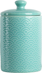 10 Strawberry Street Embossed Ceramic Kitchen Canister Set, Set of 3, Tide Blue