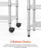 YSSOA 3-Tier Heavy Duty Storage Shelves 750Lb Capacity, 24.02" D x 13.78" W x 21.97" H Shelving Unit for Pantry, Garage, Laundry and Kitchen, Chrome, 2 Pack