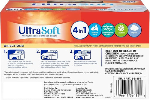 1000 Loads 4-in-1 Thick Laundry Dryer Sheets 6.4"x9" (250 Count/Box),Premium Fabric Softener Fresh Scent,Made in USA,Drive Clothes Ultra Soft,Reduce Static Cling,Help Repel Pet Hair & Prevent Wrinkles