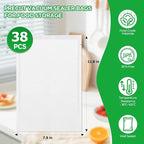 Vacuum Sealer Bags,38 PCS 7.8"×11.8" Textured Vacuum Sealing Bags,Commercial Grade, BPA Free, Heavy Duty,Great for Food Storage Meal Prep or Sous Vide Cooking