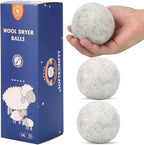 Wool Dryer Balls Handmade 3 Pack XL,Organic Laundry Dryer Balls,100% New Zealand Wool Natural Fabric Softener,Reusable 1000 Loads,Wrinkles Free, Shorten Drying Time,Baby Safe (3 Pack XL,Gray)