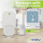 VEYOFLY Fly Catcher Indoor, Fly Trap Indoor, (1 Device + 3 Refills) Fruit Fly Traps for Indoors, Gnat Traps for House Indoor, Bug Killer, Fly Trap, Plug in Light Flying Insect Trap