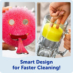 Scrub Daddy 6 Scrub Mommy Kitchen Sponges & 1 Daddy Caddy Sponge Holder - Scratch-Free for Dishes & Multipurpose Cleaning - BPA Free & Made with Polymer Foam - Stain & Odor Resistant