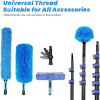 30 Foot High Ceiling Duster Kits with 4.7-24 FT Carbon Fiber Extension Pole, Feather Duster, Cobweb Duster, Ceiling Fan Duster, Window Squeegee & Cleaner with Pole 24 Ft