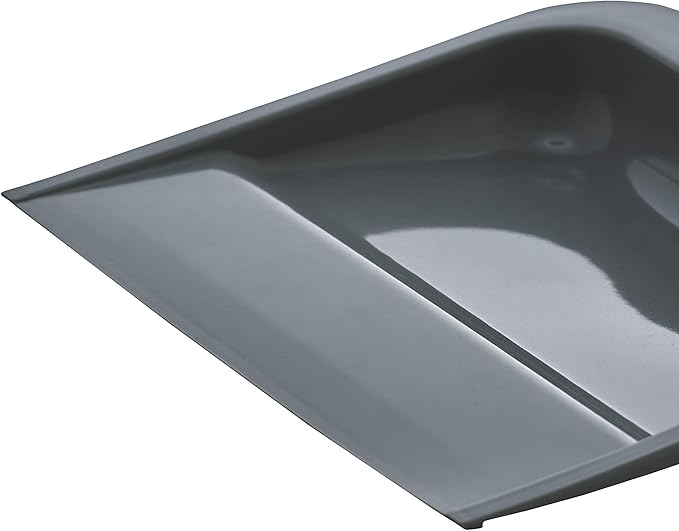 Superio Plastic Dustpan with Handle for Home, 2 Pack - 10-inch Wide Durable Dust Pan Only with Comfort Grip Handle, Grey