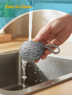 NiHome 10-Pack Steel Wool Scrubbers for Kitchen Cleaning, Stainless Steel Scourers with Hanging String, Reusable Rust-Resistant Scrubbers for Pots, Pans, Grill Racks, Sinks, Cast Iron