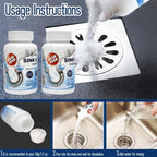 Pipe Dredge, Powerful Foaming Sink & Drain Cleaner Powder for Kitchen, Toilet & Pipeline Cleaning, Fast-Acting Clog Remover (2pcs or 4pcs) (4 bottles)