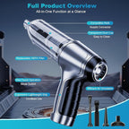 Handheld Vacuum Cordless Hand Rechargeable Car Vacuums with Best Suction Held, 18000Pa Strong Suction, Pumping and Inhaling, Low Noise, for Home and Car