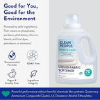 Clean People All Natural Liquid Fabric Softener - Plant-Based, Eco Friendly - Naturally Softens & Removes Static Cling - Vegan - Fresh Scented Laundry Softener - 100 fl oz - 140 loads