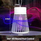 Mosquito Zapper, Hanging Rechargeable Bug Zapper Mosquito Killer Lamp - Portable UV Insect Trap for Indoor/Outdoor, USB-Powered with Grid for Camping, Bedroom, Patio, Kitchen