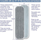 Microfiber Mop Replacement Pads 18 Inch Compatible with Bona Floor Care System, 5 Pack Reusable Wet Dry Floor Cleaning and Scurbbing Mop Refill Fits 16” to 18” Flat Reveal Mop Heads