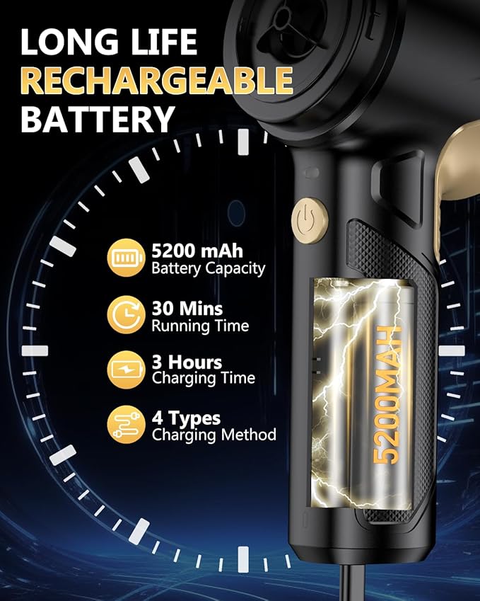 EYYA Handheld Car Vacuum Cleaner Cordless, 15000PA High Power Vacuum & Air Duster, 4-in-1 Portable Mini Vacuum with LED Light, Hand Held Vacuum Cleaner for Car Home Office