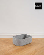Small Woven Basket, 12 x 8 x 4.5 Inches, Storage Basket for Organizing, Cute Small Rope Shelf Closet Cube Storage Bins Baskets for Shelves, Dog Toy Gift Baskets Empty, 3 Packs, Mixed Grey