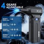 Compressed Air Duster, 150000RPM Powerful Electric Air Duster, 4-Gears Adjustable Cordless Air Blower with LED Light, Rechargeable Dust Blower for Computer, Keyboard, Outdoor, Home and Car