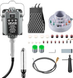 VEVOR Flex Shaft Grinder, 125W 18000RPM Electric Flex Shaft Rotary Tool, Foot-Pedal Control Hanging Carver Grinder with 112PCS Accessory Kit for Sanding Buffing Polishing Cutting