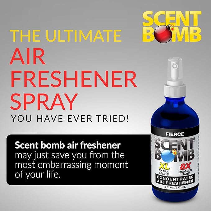 Scent Bomb Air Freshener Spray, Long-Lasting Odor Eliminator for Home & Car, Effective Deodorizer for Kitchen, Bathroom, Fresh Room Spray & Smell Neutralizer, Fierce Scent
