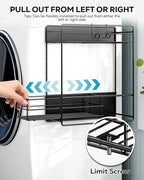 Nieifi Magnetic Shelves for Washing Machine, Heavy Duty, 2 Tier Magnetic Laundry Organizer, Dryer Sheet Holder for Laundry Room Storage, Black