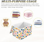 senya Large Storage Bins with Linen Collapsible Foldable Storage Cubes Fabric Closet Organizer Containers box with Flip-Top Lid for Home Bedroom Office 16.7 x 12.6 x 11.8in (Polka Dots)