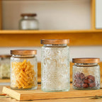 Adodeen 32oz Vintage Glass Jars With Lids, Airtight Food Storage Containers, Kitchen Canisters For Sugar, Coffee, Tea, Spice, Flour, Candy Cookie, Pasta, Cereal, Cute Decorative Jars