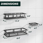 Youvip Shower Caddy Adhesive,No Drill Bathroom Organizer with Soap Holder,Large Capacity Rustproof Shelves for Inside Shower,Bathroom Organizers and Storage,Black