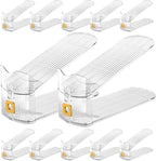 Copidrum 12Pack Shoe Slots Organizer for Closet Shoe Stacker Shoe Rack Organizer for Closet Space Saver Storage Shoe Holder Organization (Clear)